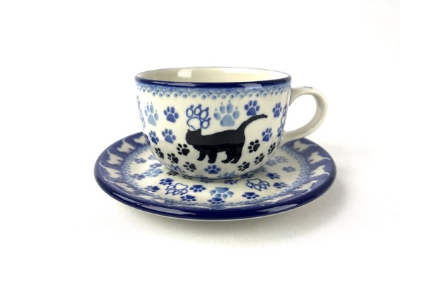 768 Bunzlau Kop en Schotel 1771X Cats and Dogs 768 Bunzlau Kop en Schotel 1771X Cats and Dogs